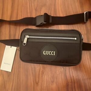 Gucci Black Belt Bag with Gold Logo
